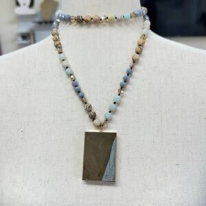 Hand crafted necklace natural gemstone‎ Jasper boho